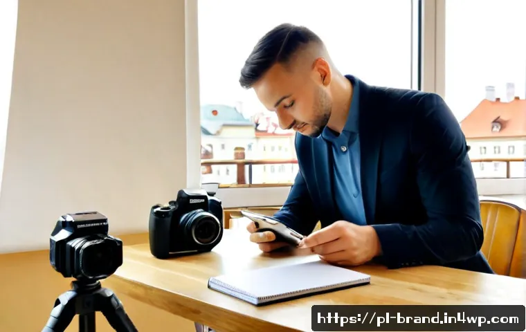 소셜 미디어 마케팅에서의 브랜딩 기법 - Photorealistic Polish small-business owner planning a cohesive social media brand at a bright Warsaw...